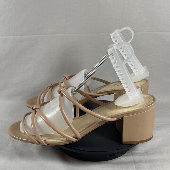 SCHUTZ True Beige Princey Strappy Block Heel Sandal Women's Shoe Size 9.5-NEW - Picture 3 of 8